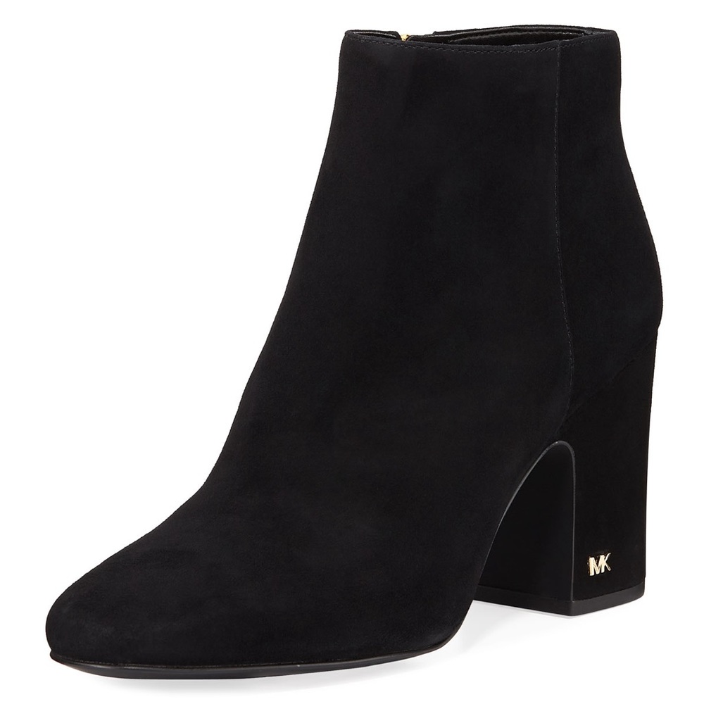 Michael Kors | Elaine Suede Block-Heel Booties | Size 8 | Black